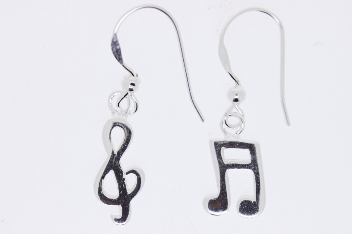 Pendiente plata 925 notas musicales