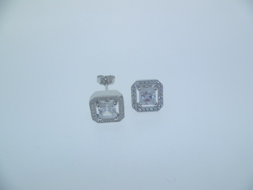 [04459000CZBL] Pendiente plata rodiada cz 