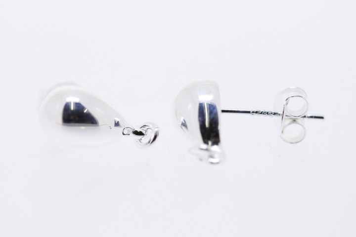 Silver earring with butterfly