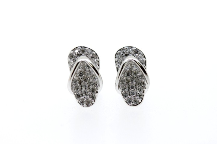 Pendiente plata 925 cz sandalia 