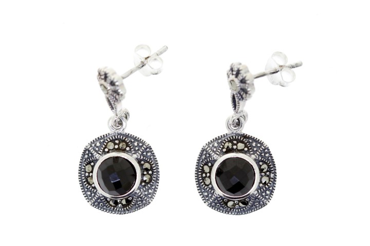 Pendiente plata 925 marquesita 