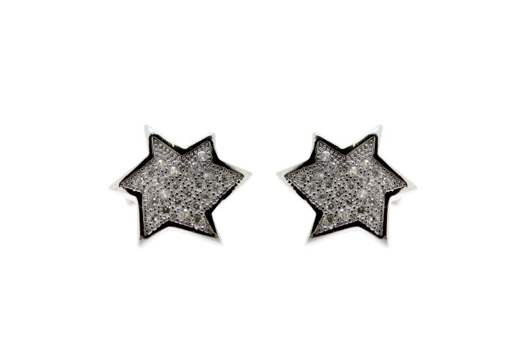 Silver 925 earring star cz micro-setting