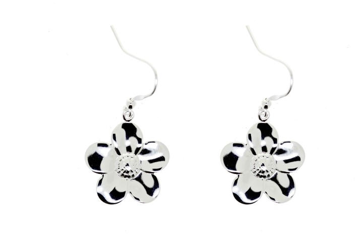 Pendiente plata 925 flor