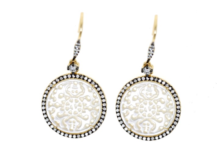 [067340002ZBL] Silver 925 earring cz mop