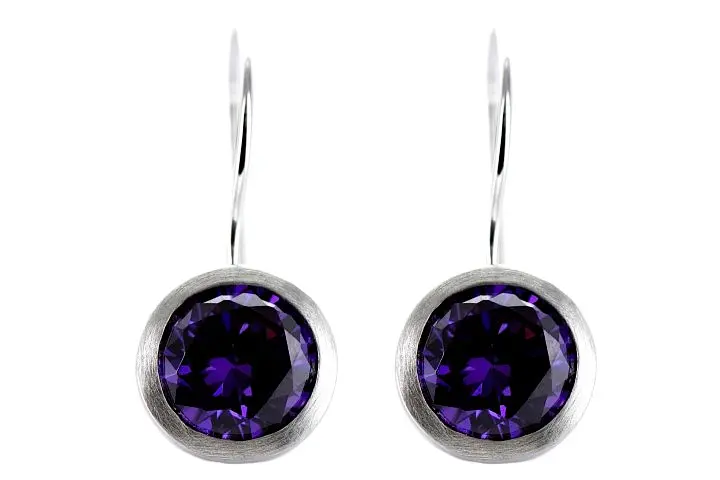 Silver 925 earring cz satin finish