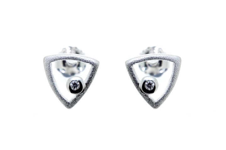 Matt silver 925 earring cz