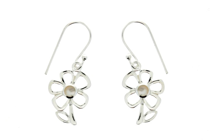 Silver 925 mop earring flower