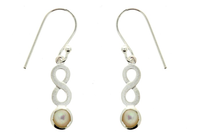 [069570000NBL] Matt silver 925 mop earring