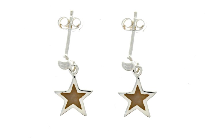 Silver 925 mop earring star
