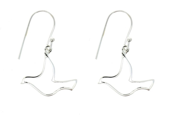 Silver 925 earring dove
