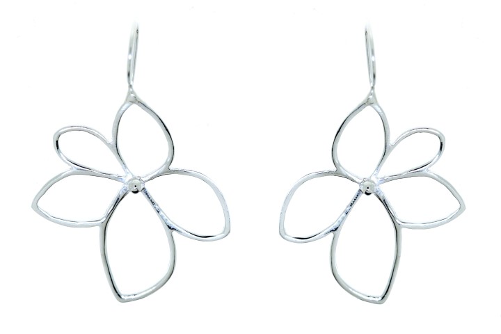 Pendiente plata 925 flor 