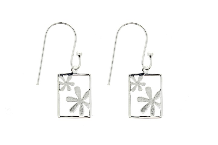 Silver 925 earring flowers