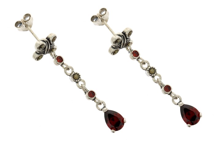 Pendiente plata 925 marquesita 