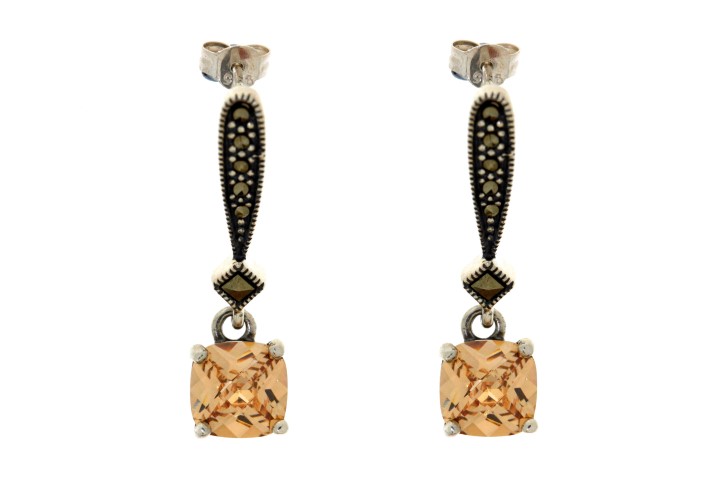 Pendiente plata 925 marquesita 