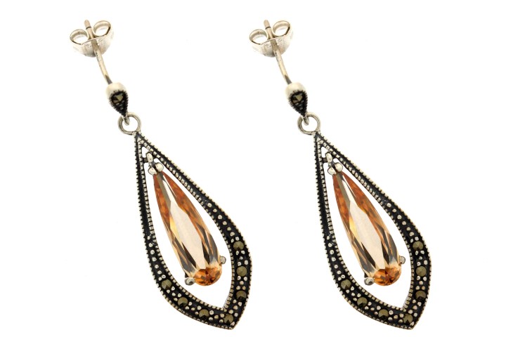 Pendiente plata 925 marquesita 