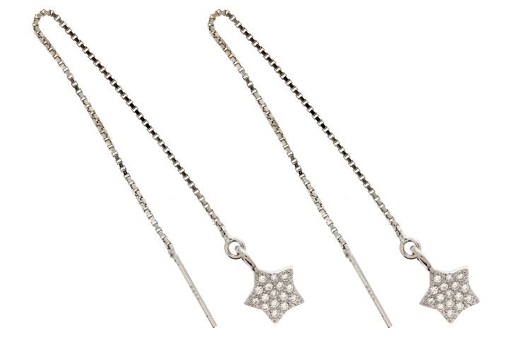 Pendiente plata 925 con zirconita estrella 