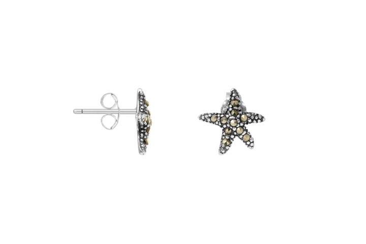 Pendiente plata 925  marquesita estrella 