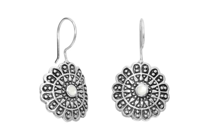 Pendiente plata 925 gancho hippie 