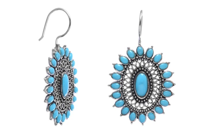 Silver 925 turquoise earring