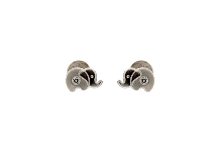 Silver 925 elephant cz baby earring
