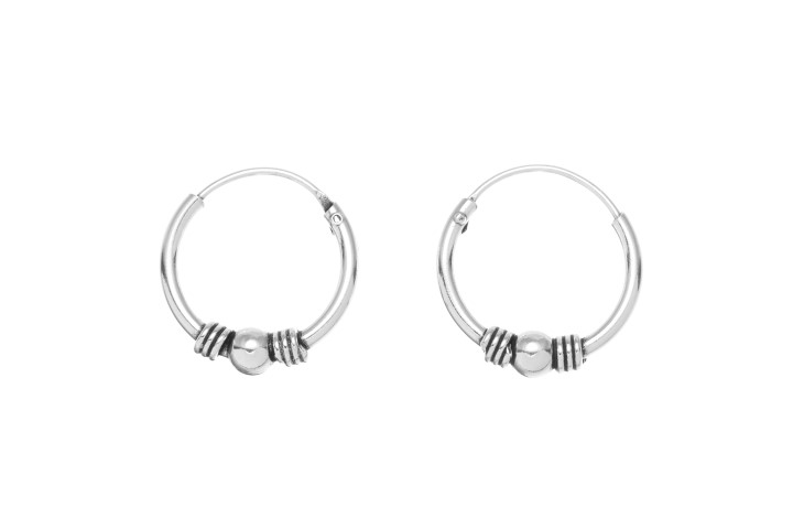 Pendiente aro bali plata 925 hilo 1.5mm