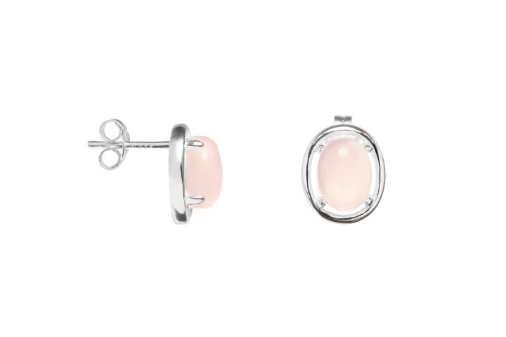 Silver 925 rose quartz earring