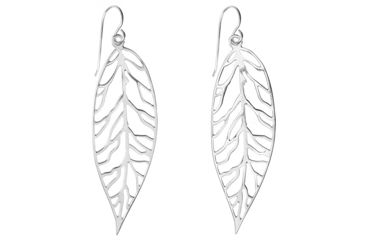 Pendiente plata 925 hoja 