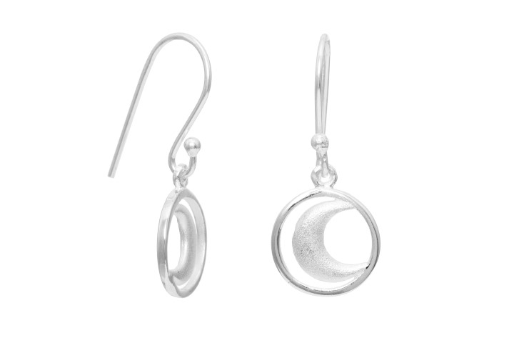 Silver 925 earring moon