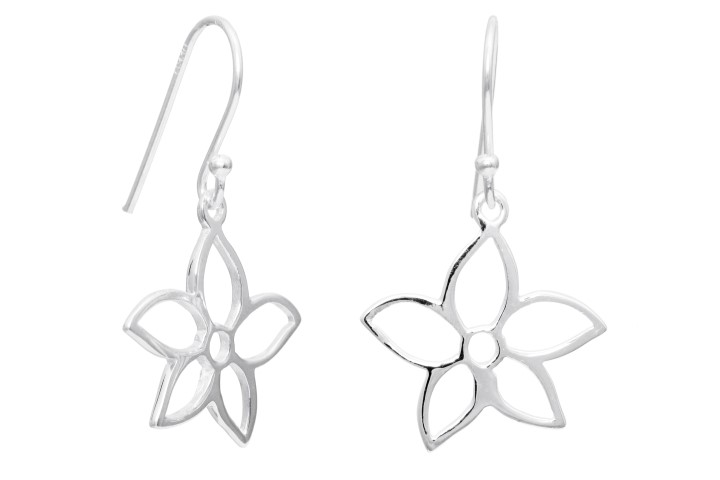 Pendiente plata 925 flor 21x19mm