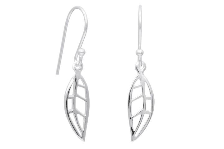 Pendiente plata 925 hoja 21x7mm