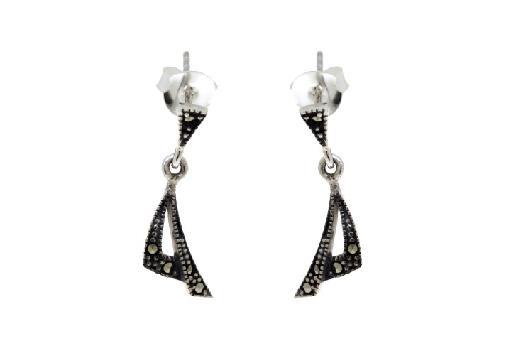 Pendiente plata 925  marquesita 