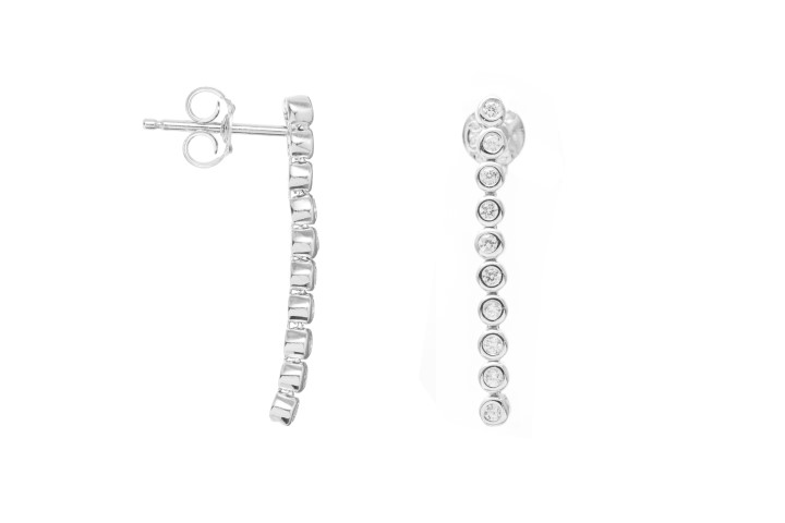 [085800151ZBL] Pendiente plata 925 riviere 10 zirconitas presion 
