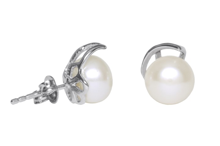 Pendiente plata 925 perla cultivada 8mm 