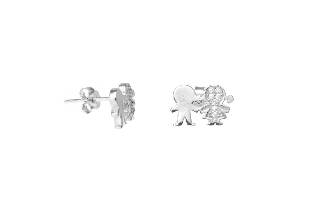 Pendiente plata 925 zirconita niño y niña