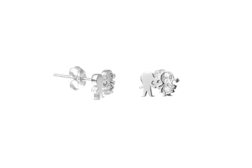 Pendiente plata 925 zirconita niño y niña