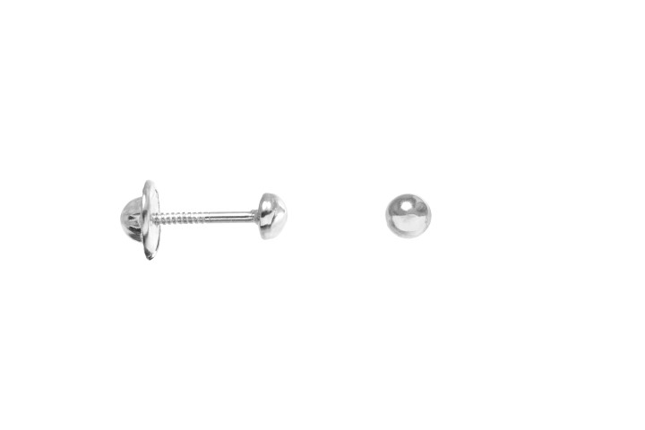 Silver 925 1/2 ball baby earring