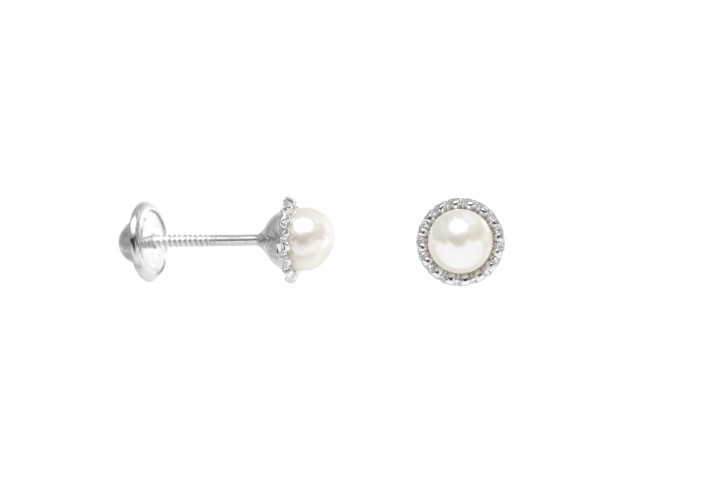 Silver 925 pearl baby earring