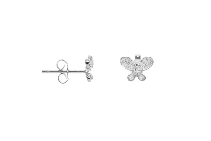 Pendiente plata 925 zirconita mariposa 