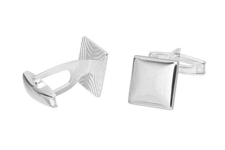 Gemelos plata 925 cuadrado abombado