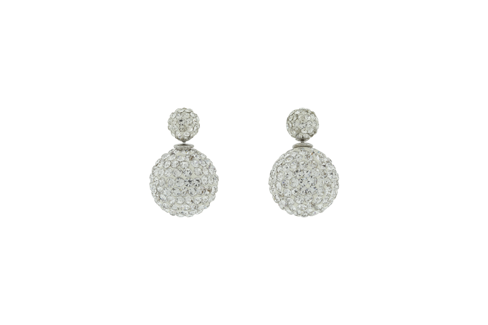 [92620000001] Pendiente plata 925 cristal 8 y 16 mm 