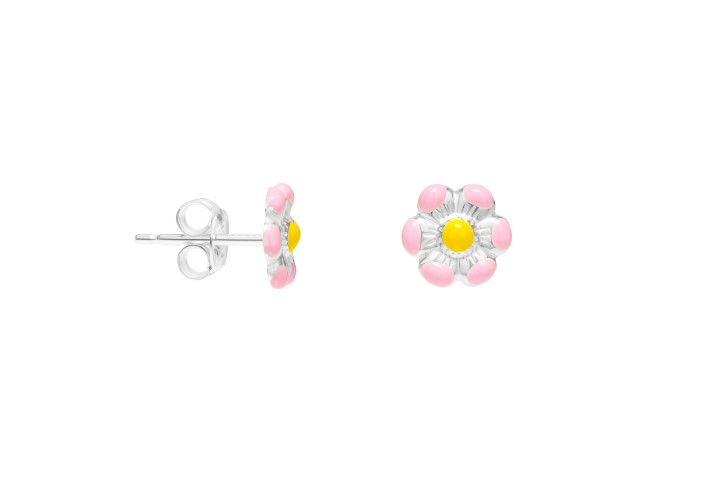 [097570000ROS] Pendiente plata 925 flor esmaltada