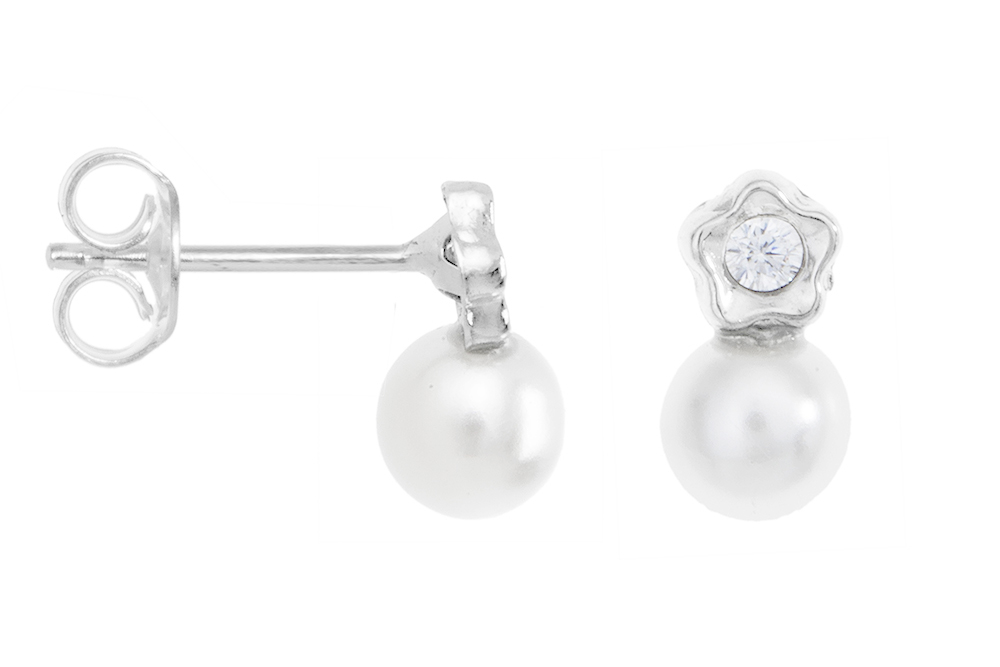 Silver earring fresh water pearl