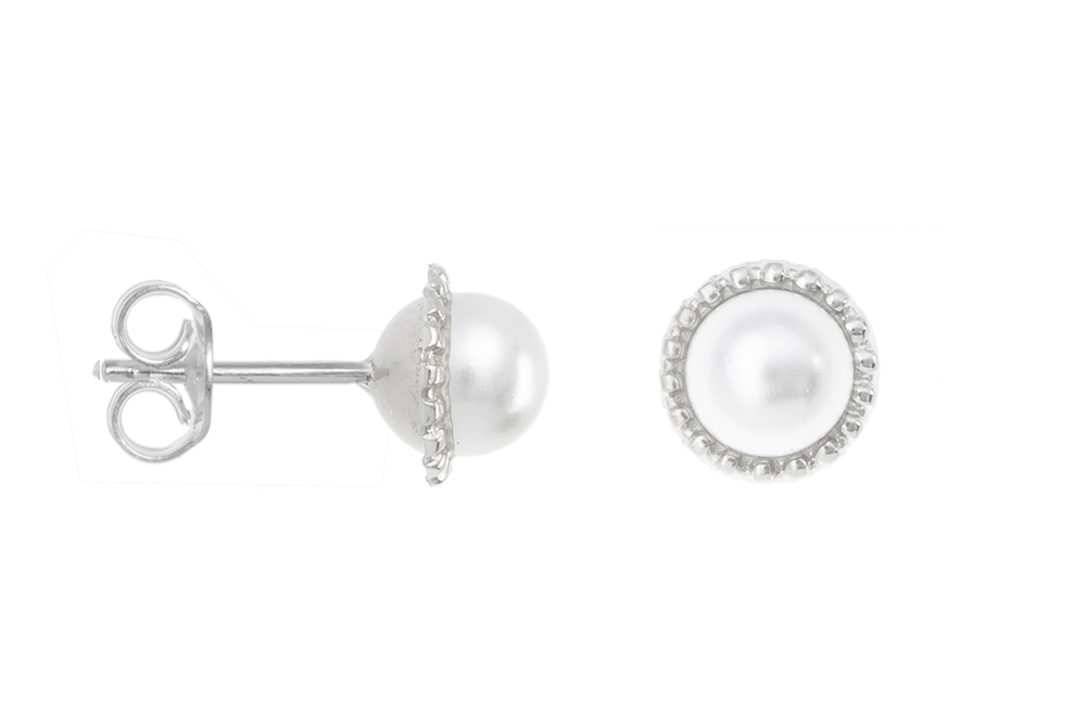 Silver earring fresh water pearl