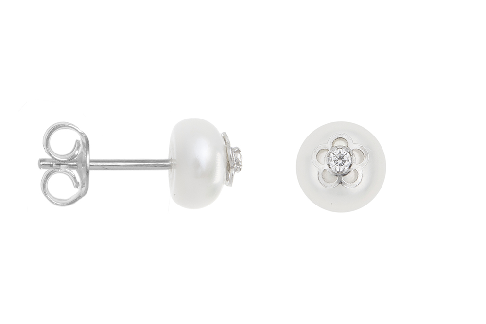 Silver earring fresh water pearl