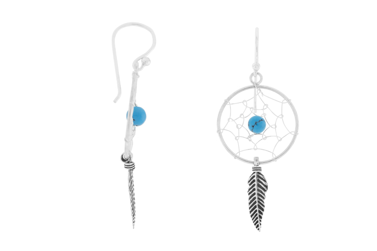Dream catcher earrings silver 925