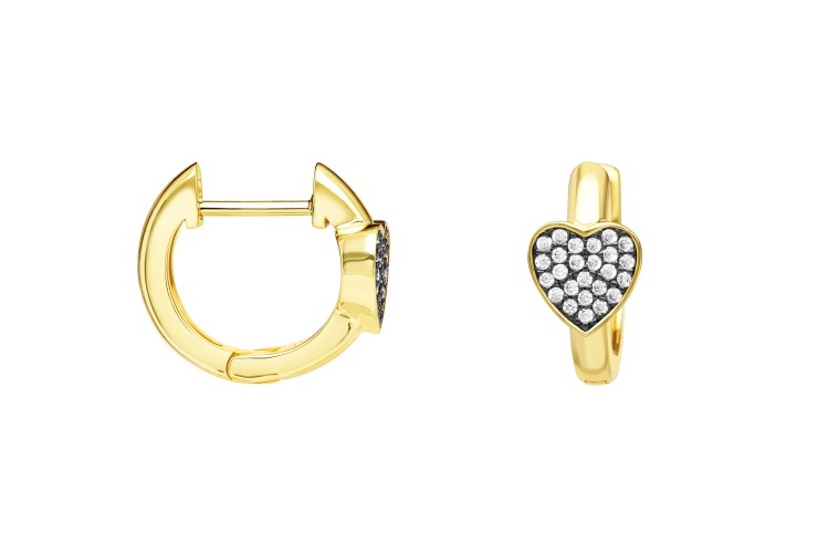Pendiente plata 925 con zirconita corazón 