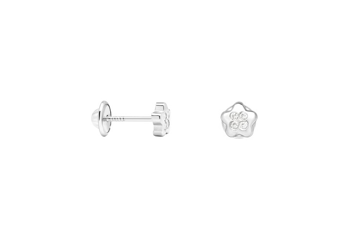 Silver 925 flower baby cz earring