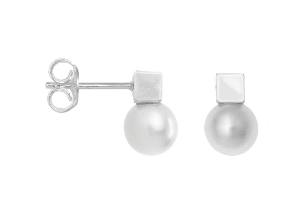 [110800001PBL] Silver 925 pearl baby earring