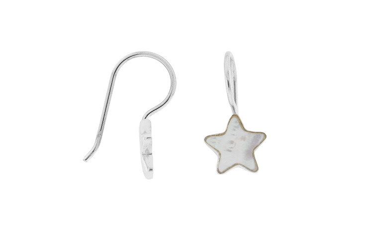 Pendiente plata 925 estrella rigido 