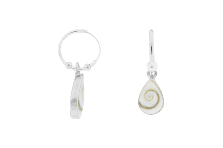 Pendiente plata 925 aro shiva lagrima 